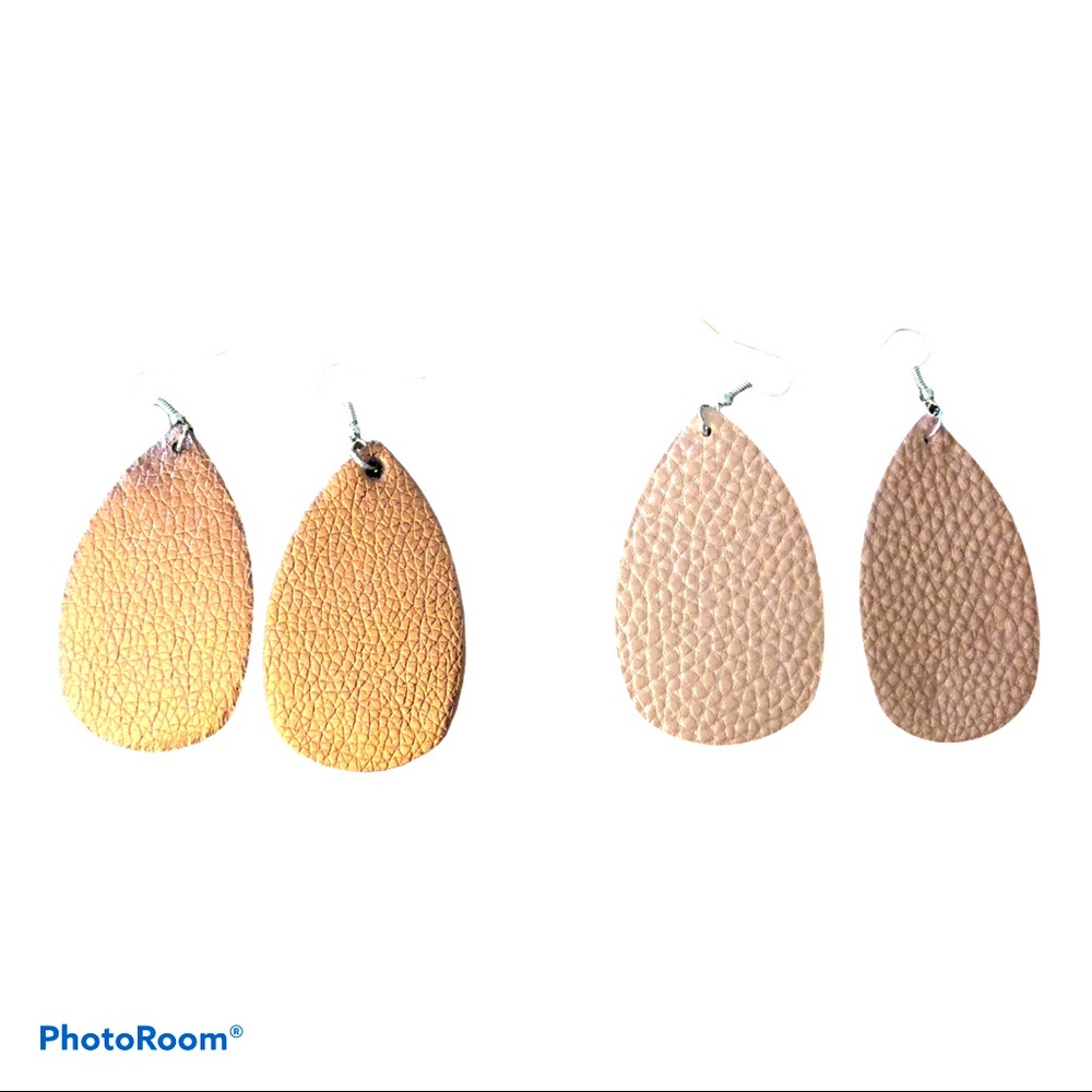New!‎ Disco Copper and Rose Gold Leather Earrings Bundle - Picture 2 of 2